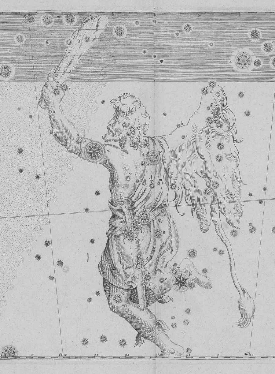 Orión · Uranometria, 1603 — Johann Bayer. Primera pieza del Archive.